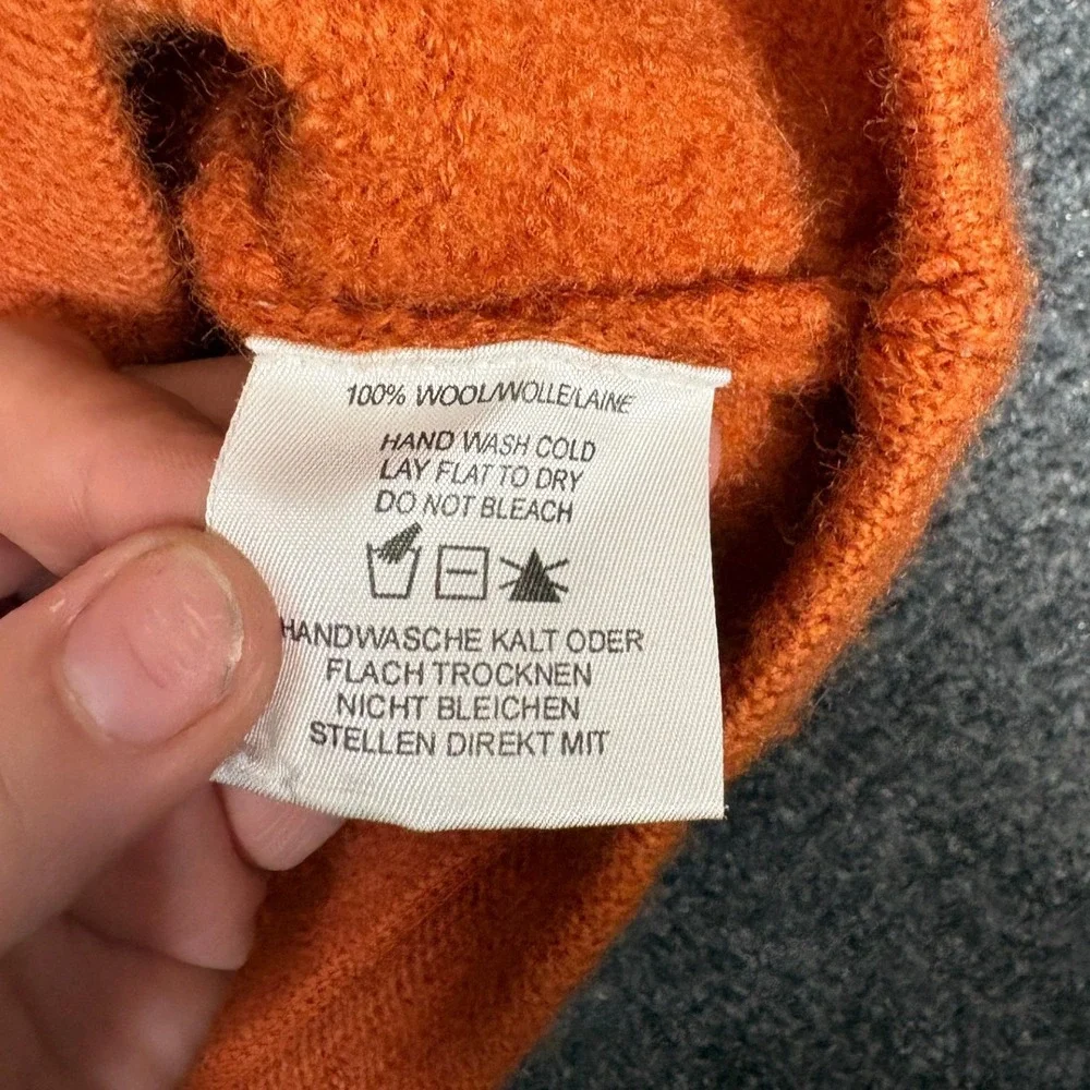 Burton Sweater Mens Large Orange Raglan Crew Neck Knit Pullover